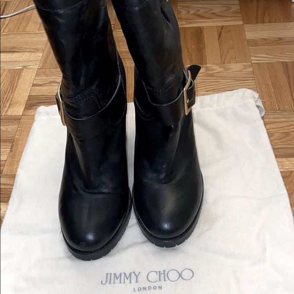 Jimmy Choo black Dart Calf Leather Bike Boots - Picture 7 of 7